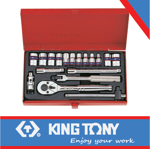 KING TONY 1/4" SOCKET SET 5/32" 1/2" 19PC | 2019SR