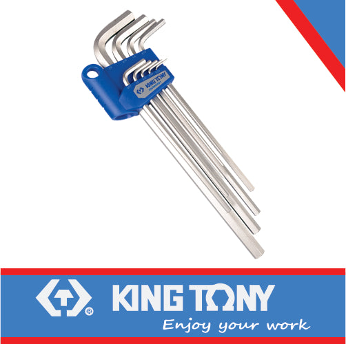 KING TONY ALLEN KEY EXTRA LONG 1/16   3/8 9PC | 20209SR02