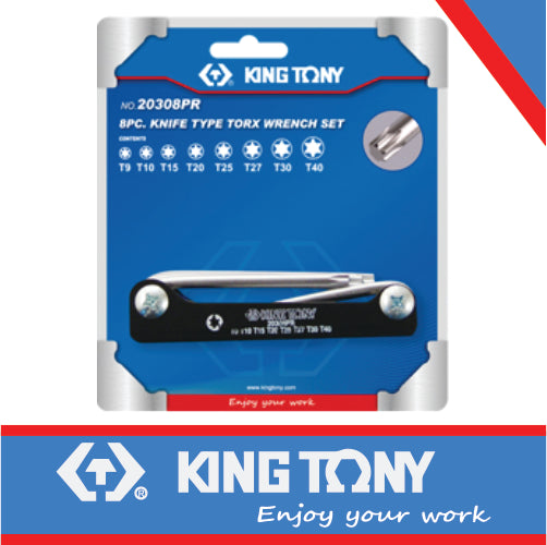 KING TONY TORX KEY KNIFE TYPE T9  T40 8PC | 20308PR