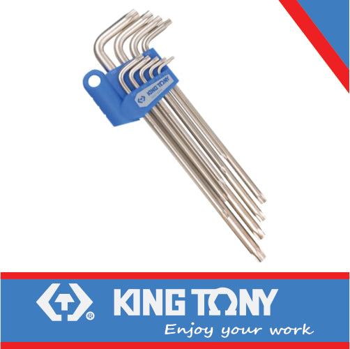 KING TONY TORX KEY SET 9PC L TYPE T10 T50 EXTRA LONG | 20319PR