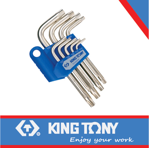 KING TONY TORX L KEY SET 9PC TAMPER PROOF T10 T50 STANDARD LENGTH | 20409PR