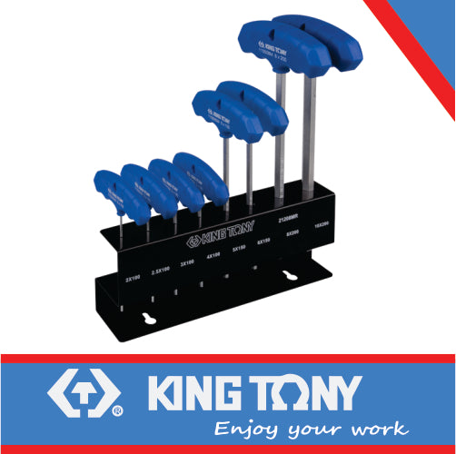 KING TONY ALLEN KEY SET T TYPE 2H 10H 8PC | 21208MR