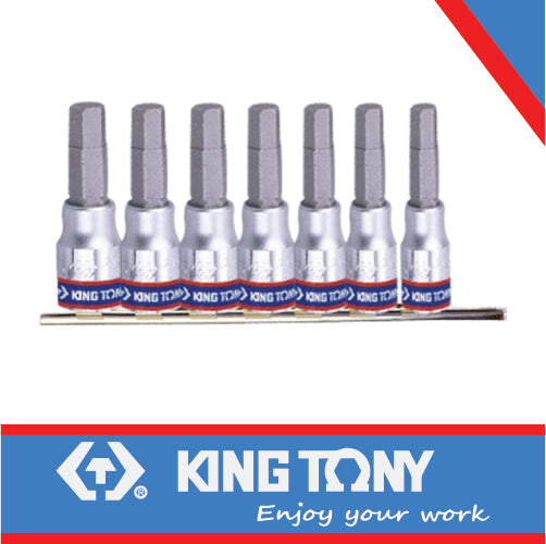 KING TONY SOCKET SET HEX BIT SOCKETS H3   H10 7PC | 2127PR