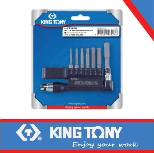 KING TONY TORX TAMPER PROOF BIT SET  50MM T10 T40 7PC | 2138PR