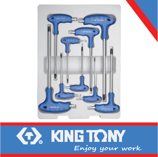 KING TONY TORX SET 9PC L HANDLE TAMPER PROOF T10 T50 | 22309PR