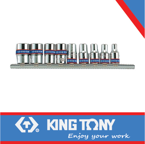 KING TONY SOCKET SET 1/4" METRIC RAIL 4 13MM 6P | 2509MR