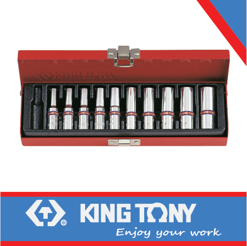 KING TONY SOCKET SET 1/4" IMPERIAL DEEP 5/32"   1/2" | 2510SR