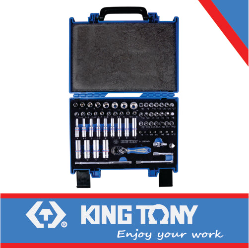 KING TONY 65PC 1/4"DR 6PT SOCKET & BIT SET | 2565MRV