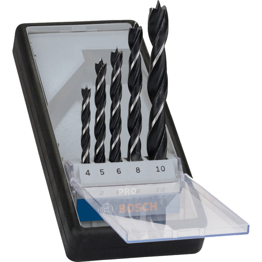 Bosch 5Pc PRO Wood Brad Point Drill Bit Set, 4-10mm | 2607010527