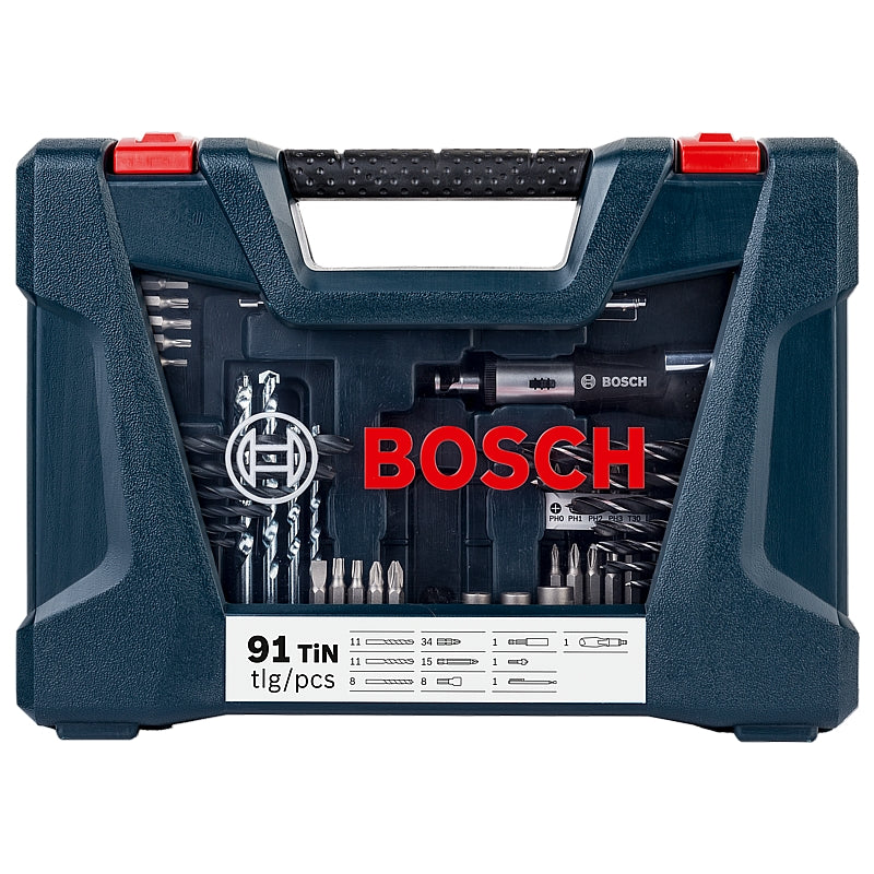 Bosch 91Pc V-Line Drilling & Driving Bit Set with Ratchet Screwdriver | 2607017402