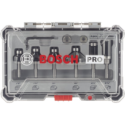 Bosch 6Pc PRO Trim and Edging Router Bit Set, 1/4" Shank | 2607017470