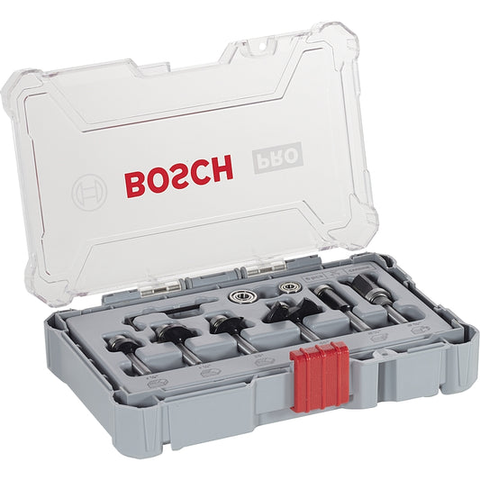 Bosch 6Pc PRO Trim and Edging Router Bit Set, 1/4" Shank | 2607017470