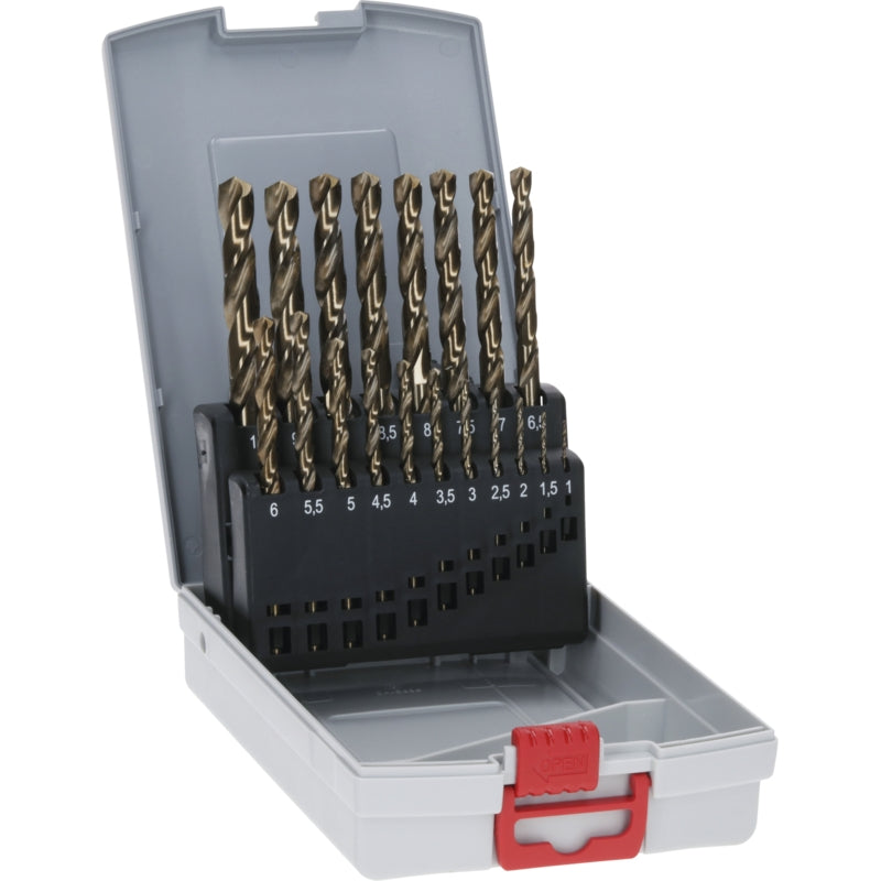 Bosch 19Pc PRO Stainless Steel HSS-Co Twist Drill Bit Set, 1-10mm | 2608587014