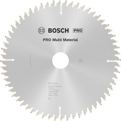 Bosch PRO Multi Material Saw Blade, Ø216MM X B30MM X 2.5MM - 60T | 2608640446
