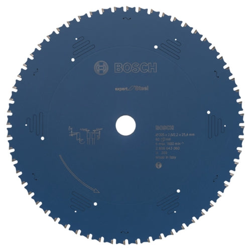 Bosch Saw Blade Expert for Steel, Ø305MM X B20.4MM X 2.6MM – 60T | 2608643060