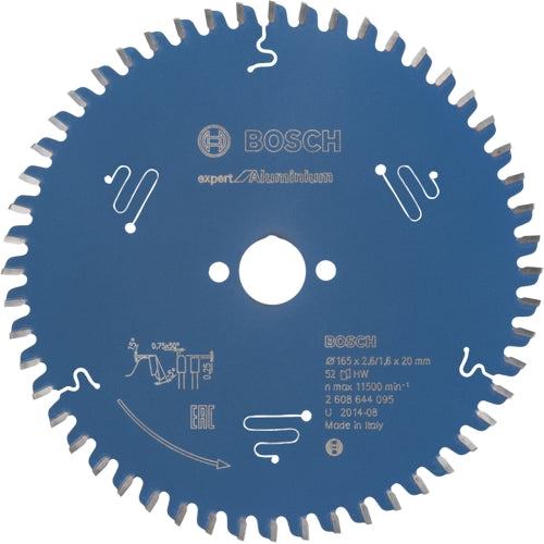Bosch Expert for Aluminium Saw Blade, Ø165MM X B20MM X 2.6MM - 52T | 2608644095