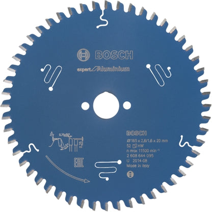 Bosch Expert for Aluminium Saw Blade, Ø165MM X B20MM X 2.6MM - 52T | 2608644095