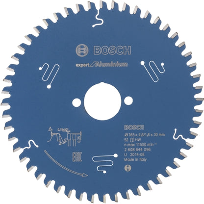 Bosch Expert for Aluminium Saw Blade, Ø165MM X B30MM X 2.6MM - 52T | 2608644096