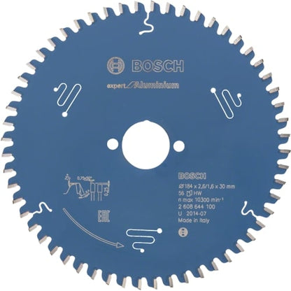 Bosch Expert for Aluminium Saw Blade, Ø184MM X B30MM X 2.6MM - 56T | 2608644100