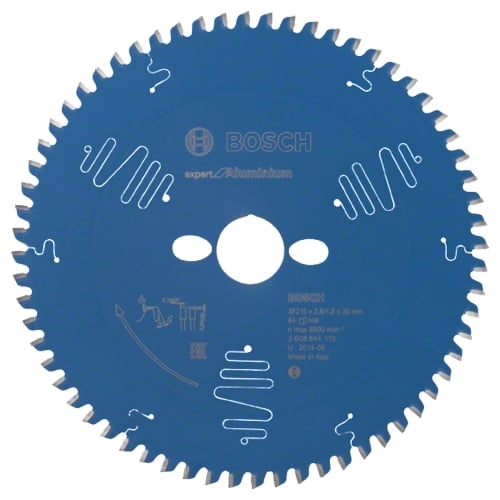 Bosch Expert for Aluminium Saw Blade, Ø216MM X B30MM X 2.6MM - 64T | 2608644110