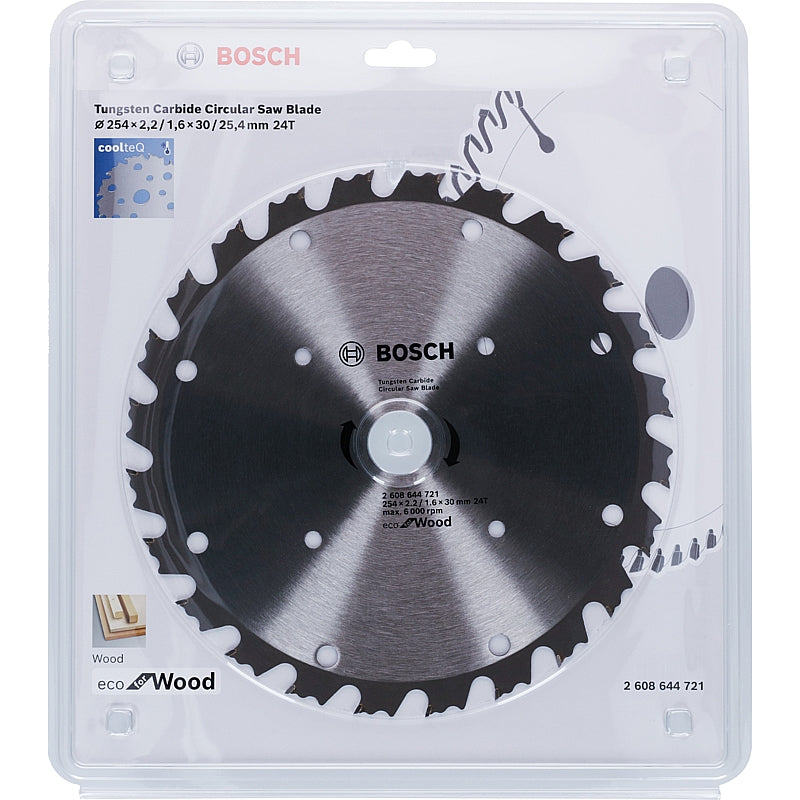 Bosch Eco Saw Blade for Wood D 254MM X B 30/25.4MM X K 2.2/1.6MM - 24T | 2608644721