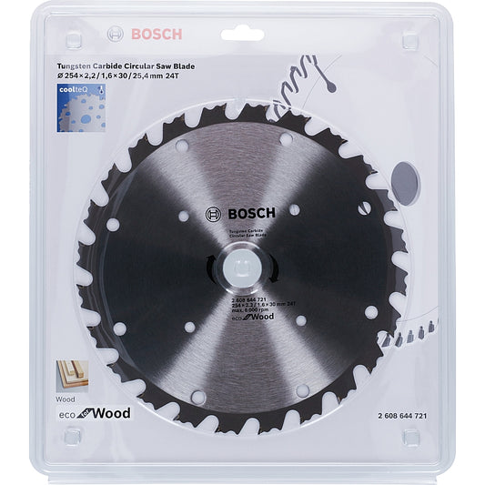 Bosch Eco Saw Blade for Wood D 254MM X B 30/25.4MM X K 2.2/1.6MM - 24T | 2608644721