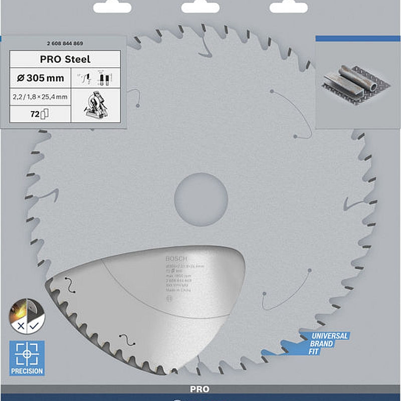 Bosch PRO Steel Saw Blade D 305MM X B 25.4MM X K 2.2/1.8MM - 72T | 2608844869