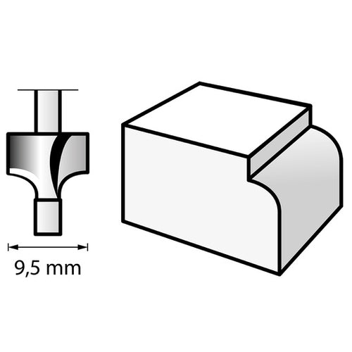 Dremel - 1Pc Piloted Beading Router Bit (HSS) 9,5mm (612) | 2615061232