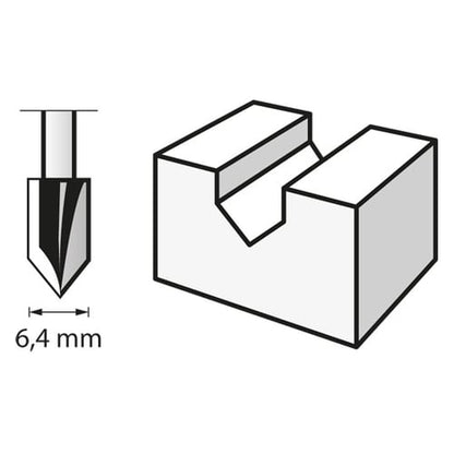 Dremel - 1Pc V-Groove Router Bit (HSS) 6.4mm (640) | 2615064032