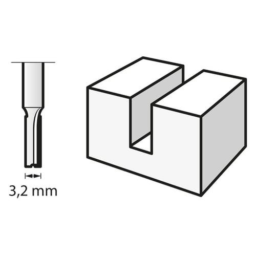 Dremel - 1Pc Straight Router Bit (HSS) 3.2mm (650) | 2615065032