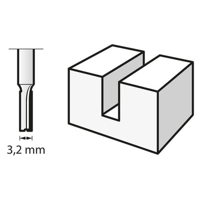 Dremel - 1Pc Straight Router Bit (HSS) 3.2mm (650) | 2615065032