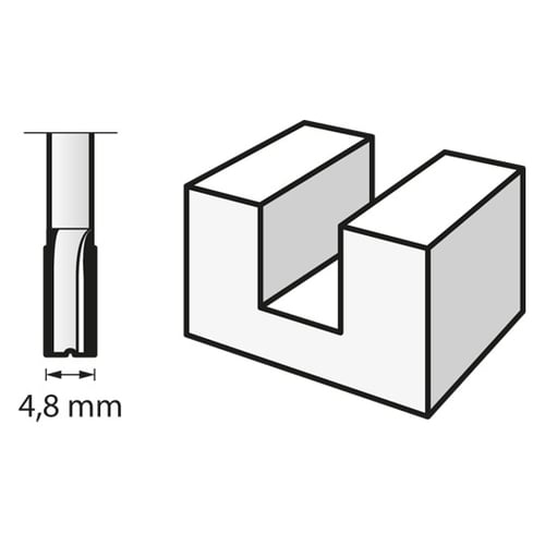 Dremel - 1Pc Straight Router Bit (HSS) 4.8mm (652) | 2615065232
