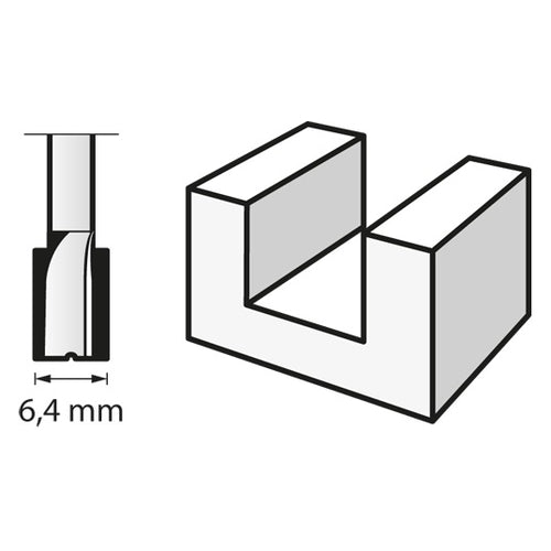 Dremel - 1Pc Straight Router Bit (HSS) 6.4mm (654) | 2615065432