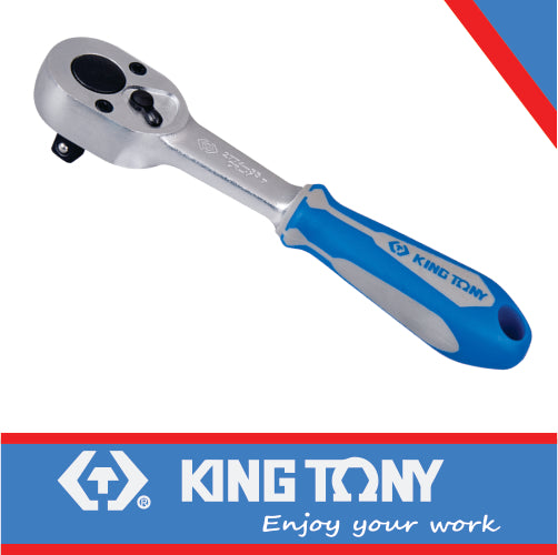 KING TONY 1/4" 24 TEETH SWIVEL JOINT REVERSIBLE RATCHET 5 1/8" | 2774 55G