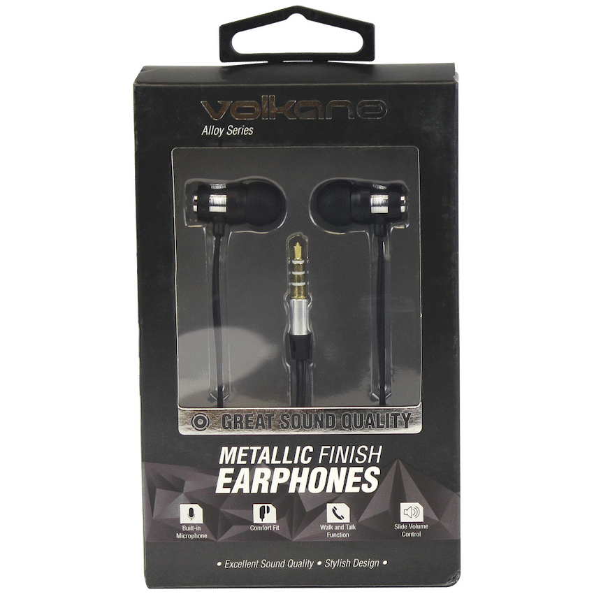 Volkano Alloy Series Metal Earphone - Silver | VK-1007-SL[V1]