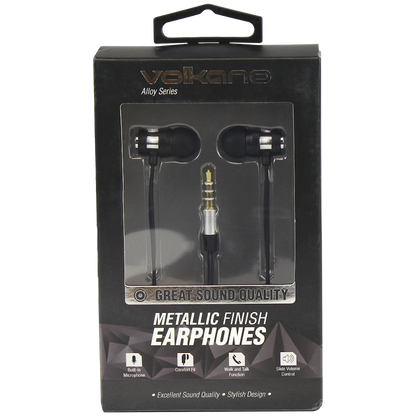Volkano Alloy Series Metal Earphone - Silver | VK-1007-SL[V1]