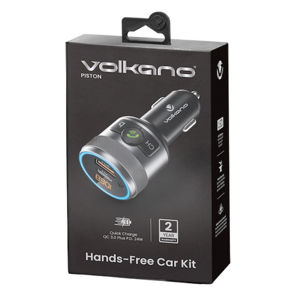 Volkano Piston Series Bluetooth Hands-Free Car Kit | VK-3039-BK[V2]