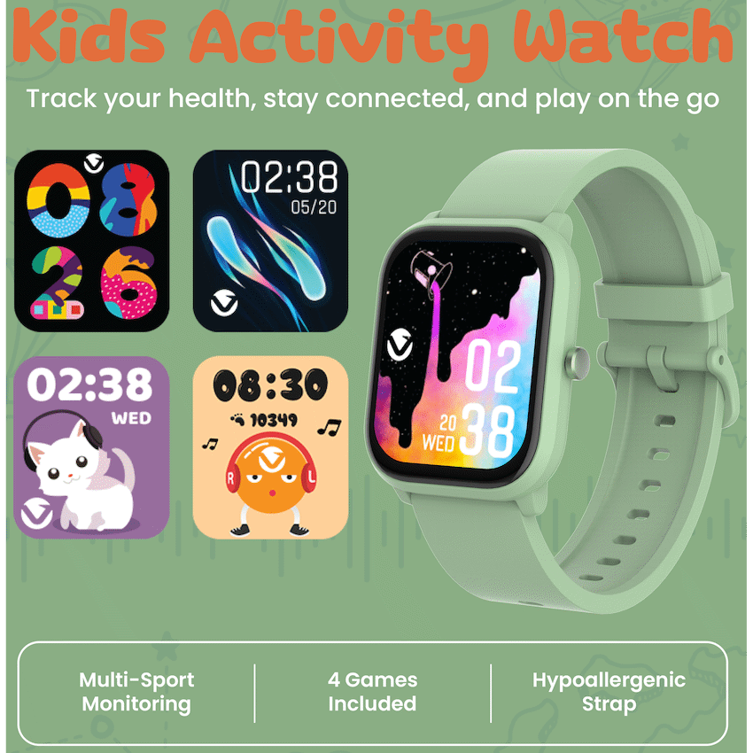 Volkano Vivo Series Kids Smart Watch - Sage Green | VK-5018-GN