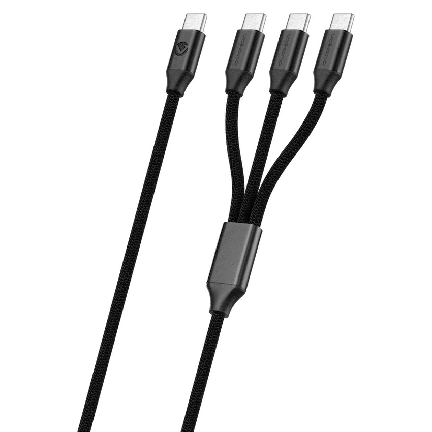 Volkano Weave Series 100w 3-in-1 Charge Cable (3 x Type C) - Black | VK-20238-BK