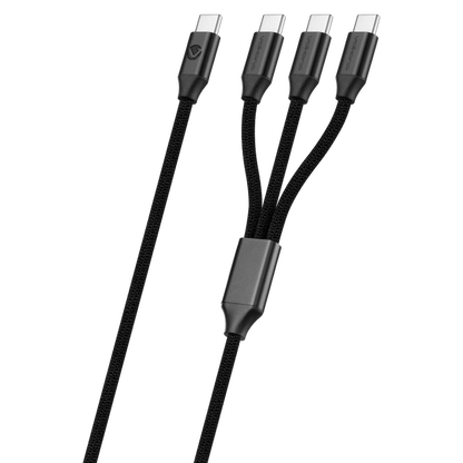 Volkano Weave Series 100w 3-in-1 Charge Cable (3 x Type C) - Black | VK-20238-BK