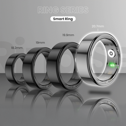 Volkano Ring Series Smart Ring with Charging Case - 20mm | VK-5098-VL-BK