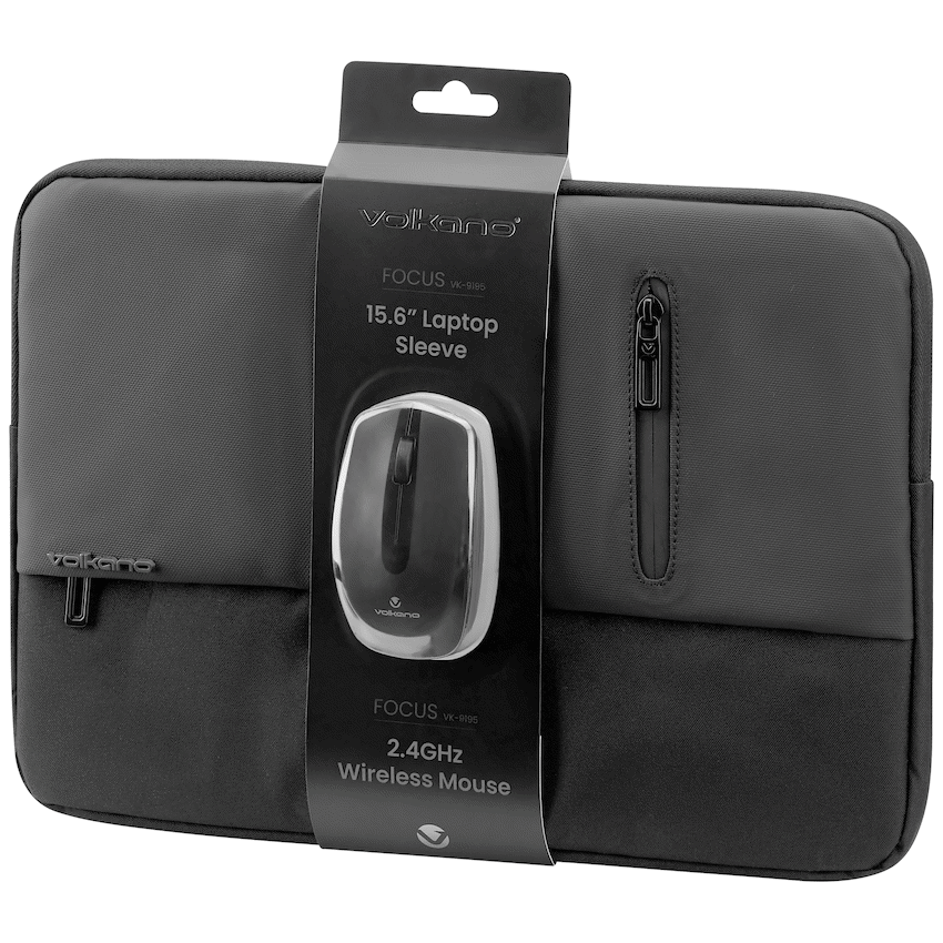 Volkano Focus Series 15.6" Laptop Sleeve & Wireless Mouse | VK-9195-BK