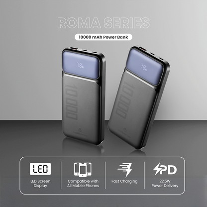 Volkano Roma Series 10000mah P.D. 20W Power Bank | VK-9024-BK