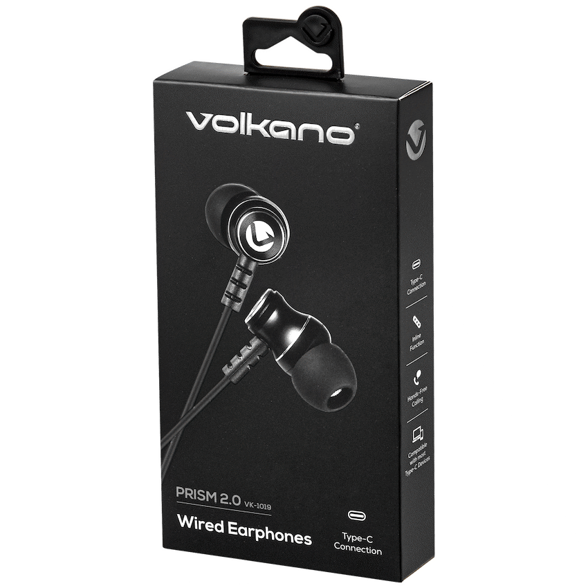 Volkano Prism 2.0 Series Type-C Earphone - Black | VK-1019-BK[V1]