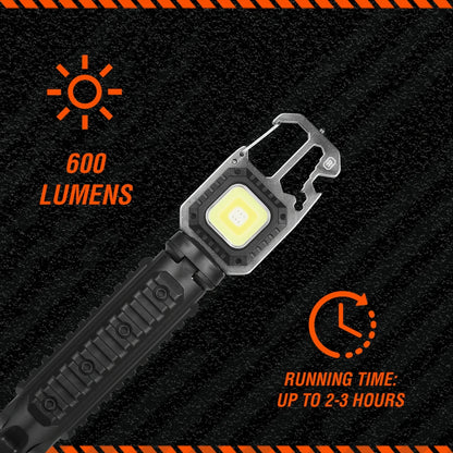 Rugged by Volkano Multi-Function Keychain Light with Tripod | VK-4106-BK