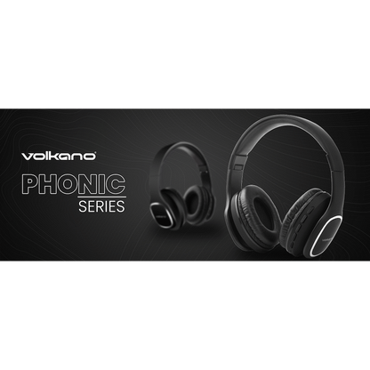 Volkano Phonic Series Bluetooth Full Size Headphones - Black | VK-2002-BK