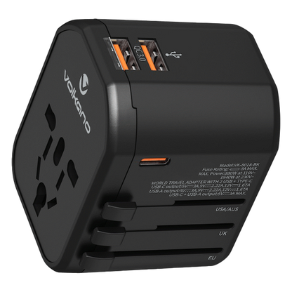 Volkano Worldwide Series Travel Adapter PD 25w + QC | VK-8018-BK[V2]