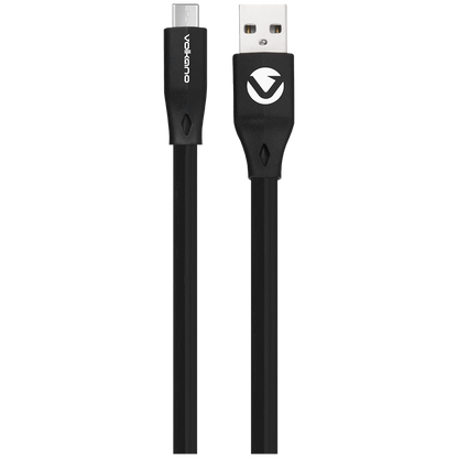 Volkano Slim Series Flat PVC Type-C Cable 1.2m - Black | VK-20085-BK