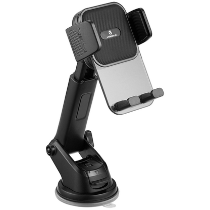 Volkano Secure Series Car Vent, Dash & Windshield Mount Phone Holder - Black | VK-5306-BK