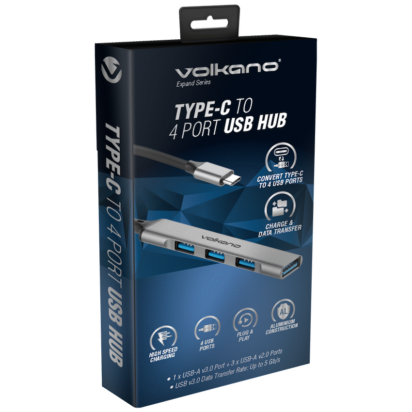 Volkano Expand Series Type-C to 4-Port USB Hub | VK-20226-CH